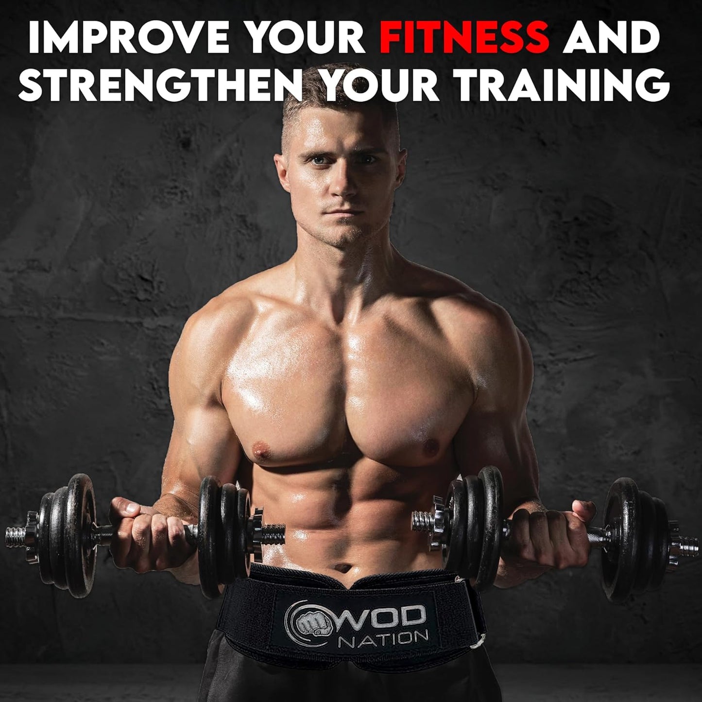 WOD Nation 4 Inch PRO Weight Lifting Belt for Men & Women (Various Sizes) - Firm Support Nylon Weight Belt for Deadlift, Squat & Weightlifting - Gym Belt Sizes for Both Men & Women