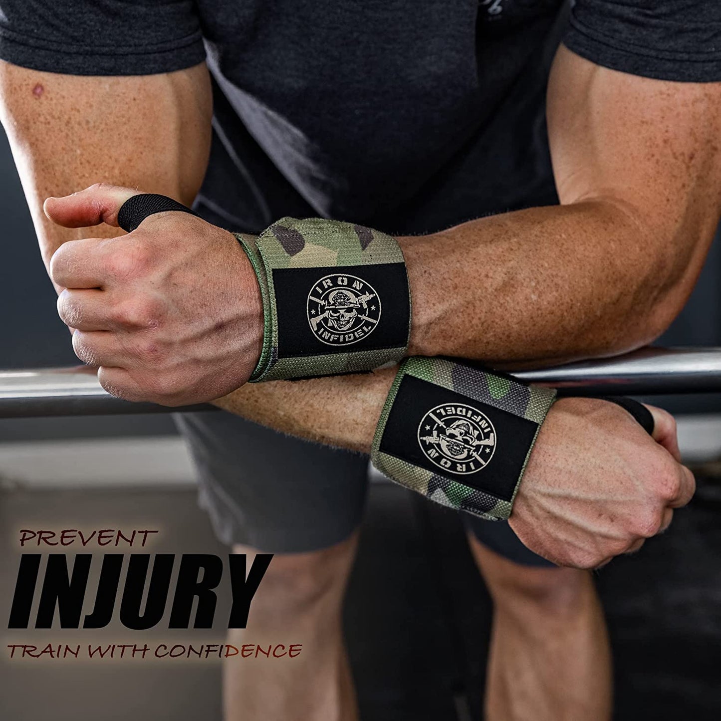 Iron Infidel Wrist Wraps for Weightlifting - 18" and 24" Heavy Duty Support for Working Out, Gym Accessories for Men - Use for Lifting, Crossfit, Fitness, Exercise, Bench Press, Powerlifting