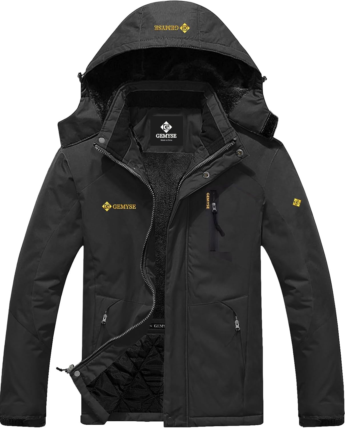 GEMYSE Men'S Mountain Waterproof Ski Snow Jacket Winter Windproof Rain Jacket