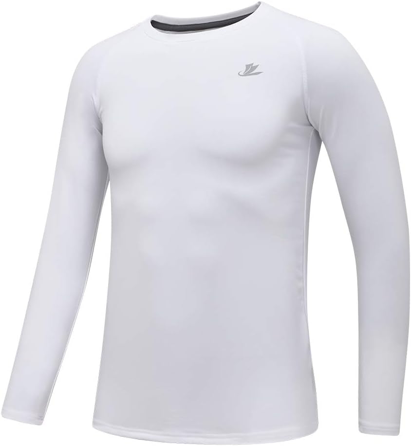 DEVOROPA Youth Boys Compression Thermal Shirt Long Sleeve Fleece Baselayer Soccer Baseball Undershirt