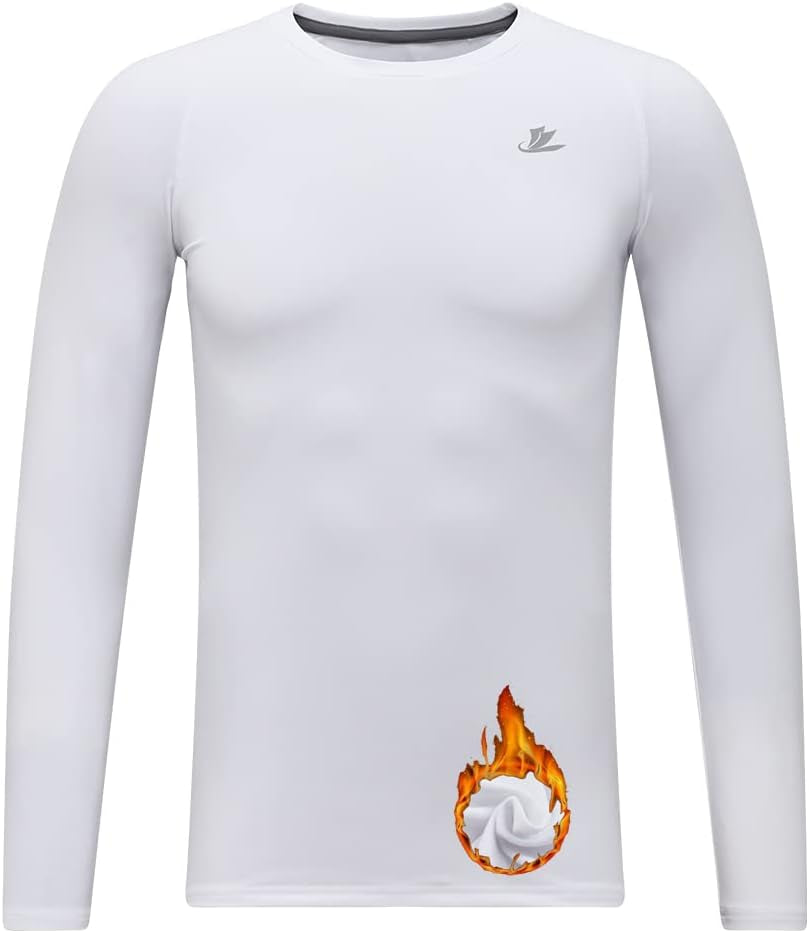 DEVOROPA Youth Boys Compression Thermal Shirt Long Sleeve Fleece Baselayer Soccer Baseball Undershirt