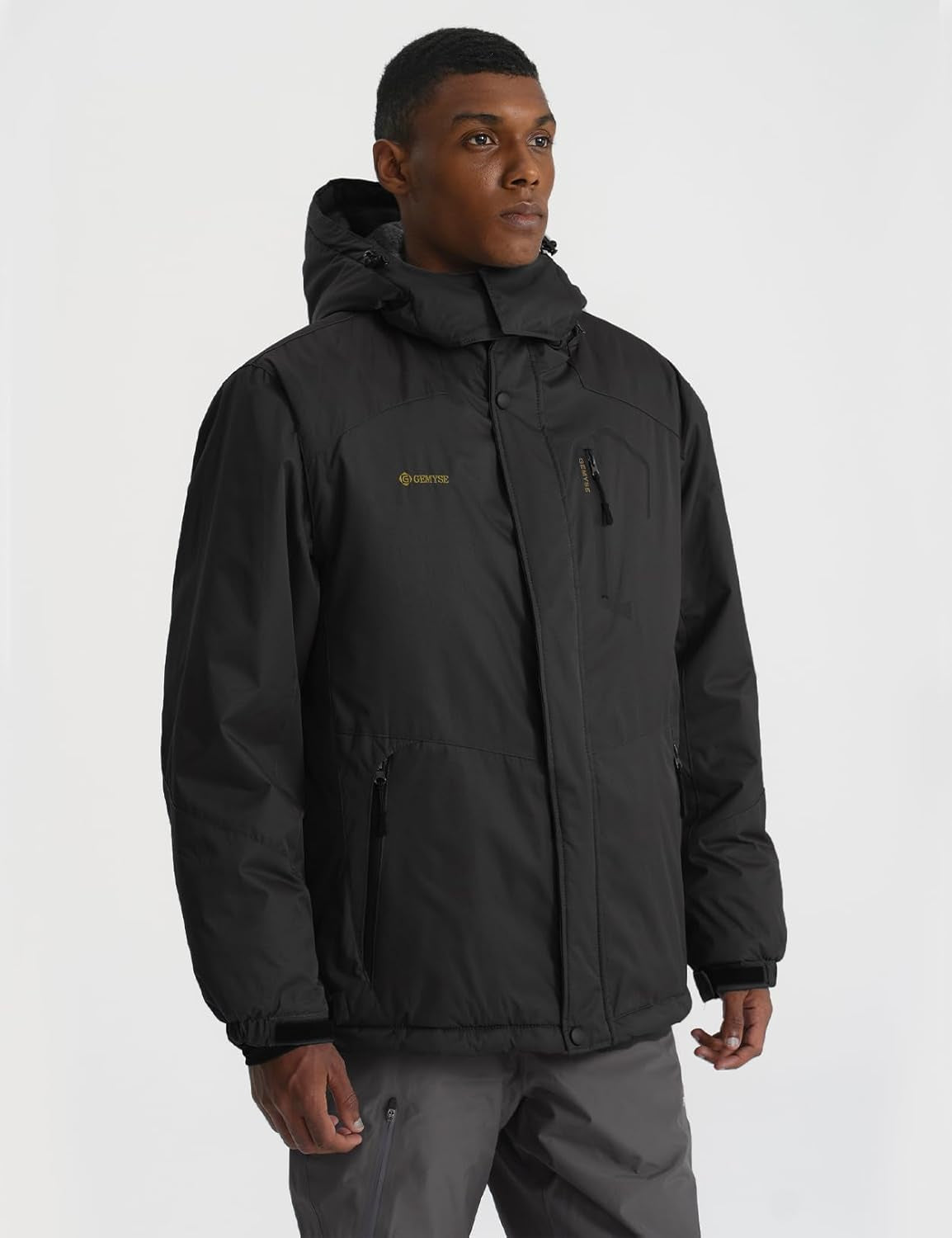 GEMYSE Men'S Mountain Waterproof Ski Snow Jacket Winter Windproof Rain Jacket