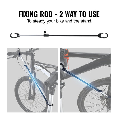 VEVOR Bike Repair Stand, 66 Lbs Heavy-Duty Aluminum Bicycle Repair Stand, Adjustable Height Bike Maintenance Workstand with Magnetic Tool Tray Telescopic Arm, Foldable Bike Work Stand for Home, Shops