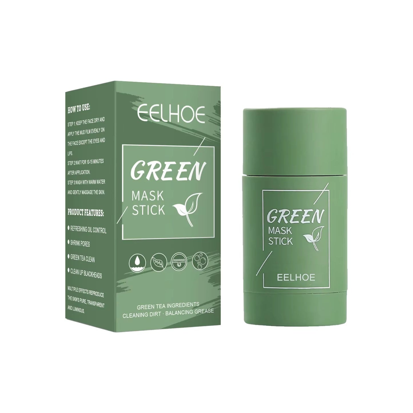 Hydrating Facial Mask Green Tea Cleanser Facial Mask Stick Facial Mask Shrinks Pores Deep Blackhead Facial Mask Cleanser