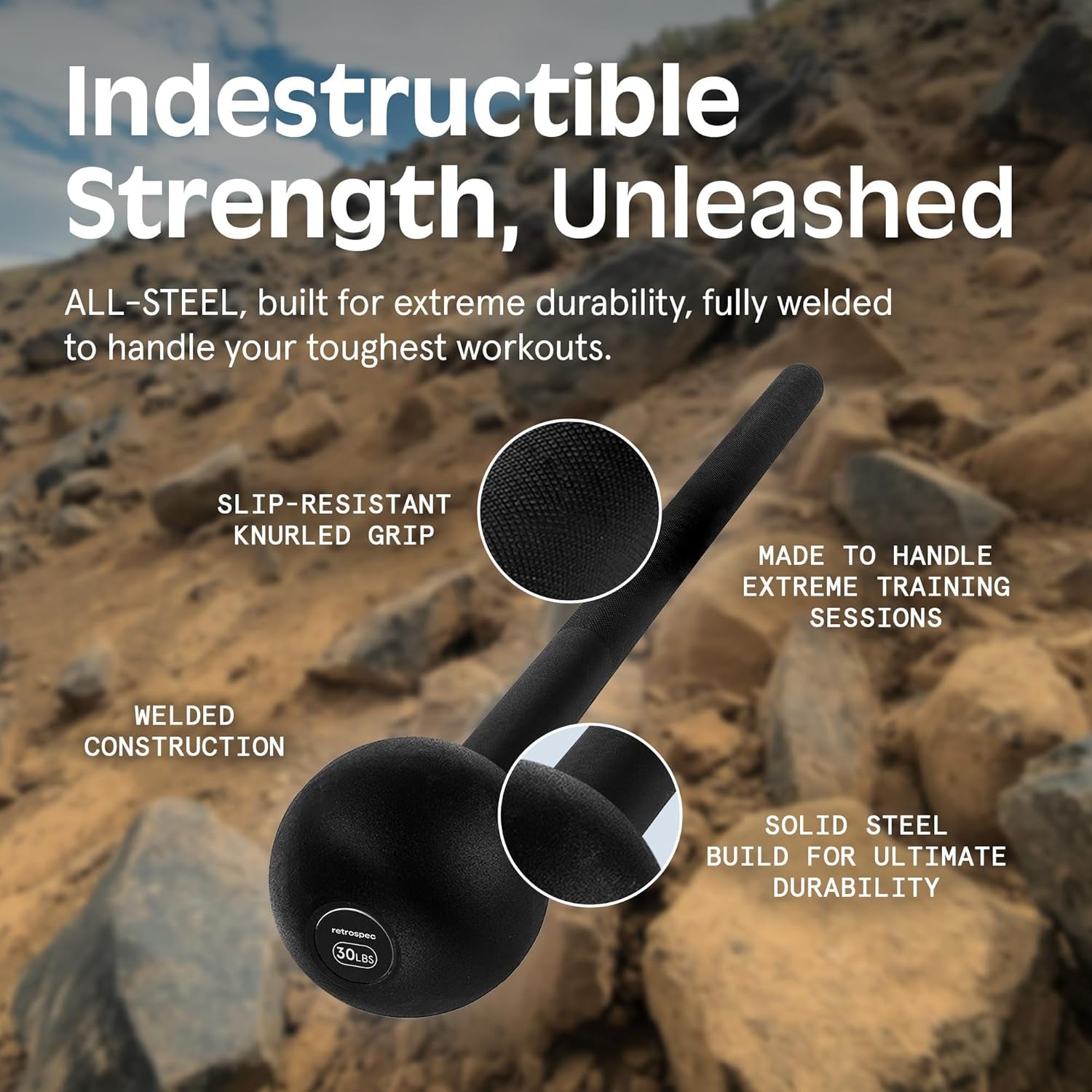 Retrospec Revolve Steel Macebell for Strength Training, Rehabilitation, Stretching, Conditioning and Rotational Training - 5, 7, 10, 15, 20, 30Lb Options for Women & Men