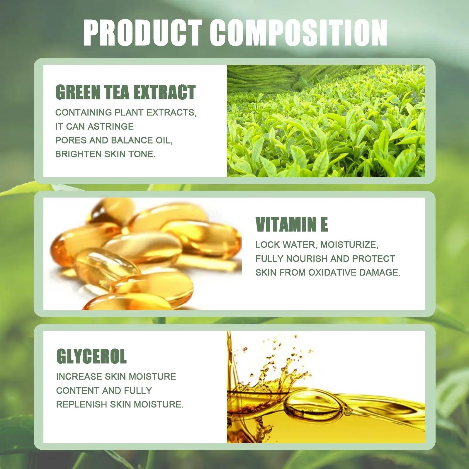 Hydrating Facial Mask Green Tea Cleanser Facial Mask Stick Facial Mask Shrinks Pores Deep Blackhead Facial Mask Cleanser