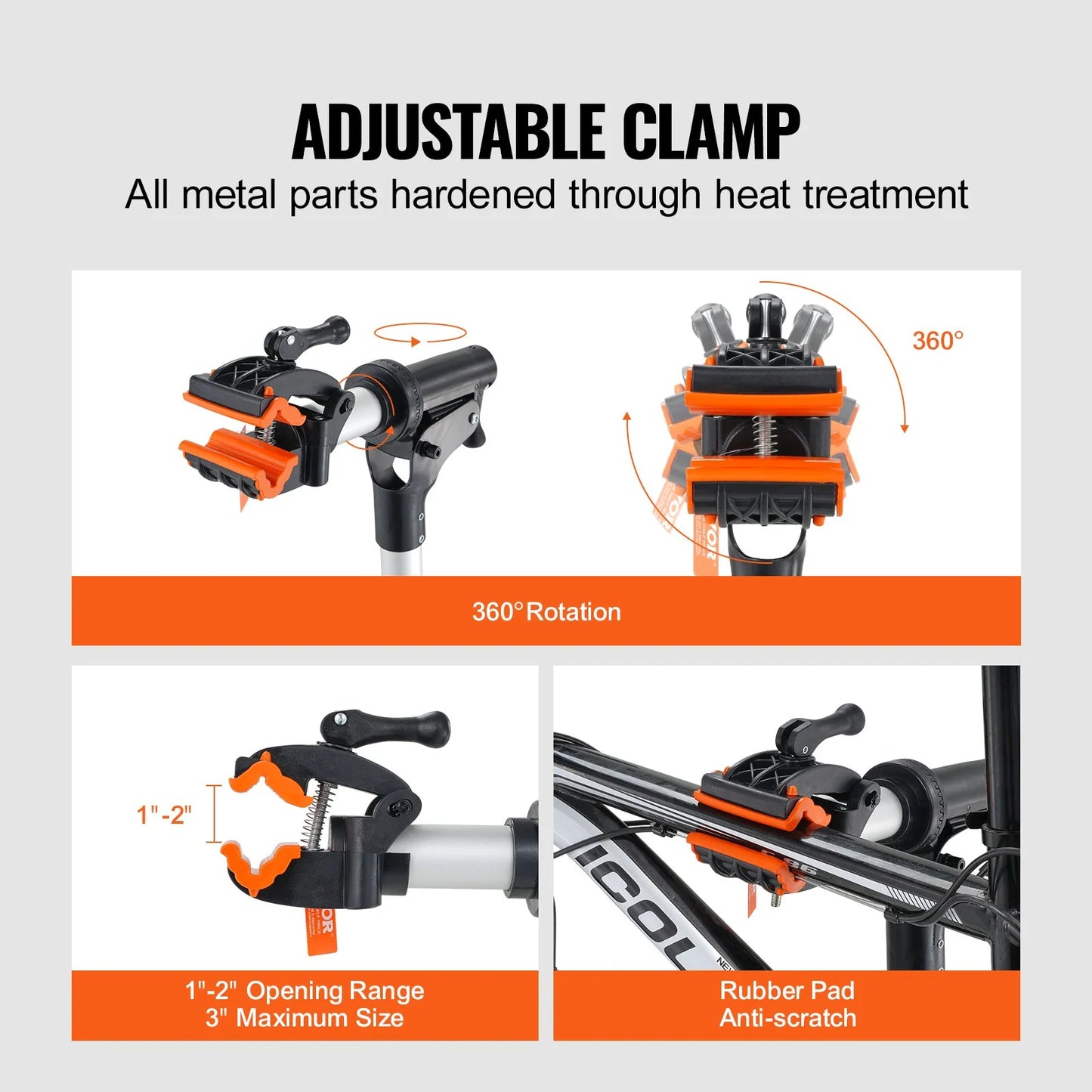 VEVOR Bike Repair Stand, 66 Lbs Heavy-Duty Aluminum Bicycle Repair Stand, Adjustable Height Bike Maintenance Workstand with Magnetic Tool Tray Telescopic Arm, Foldable Bike Work Stand for Home, Shops